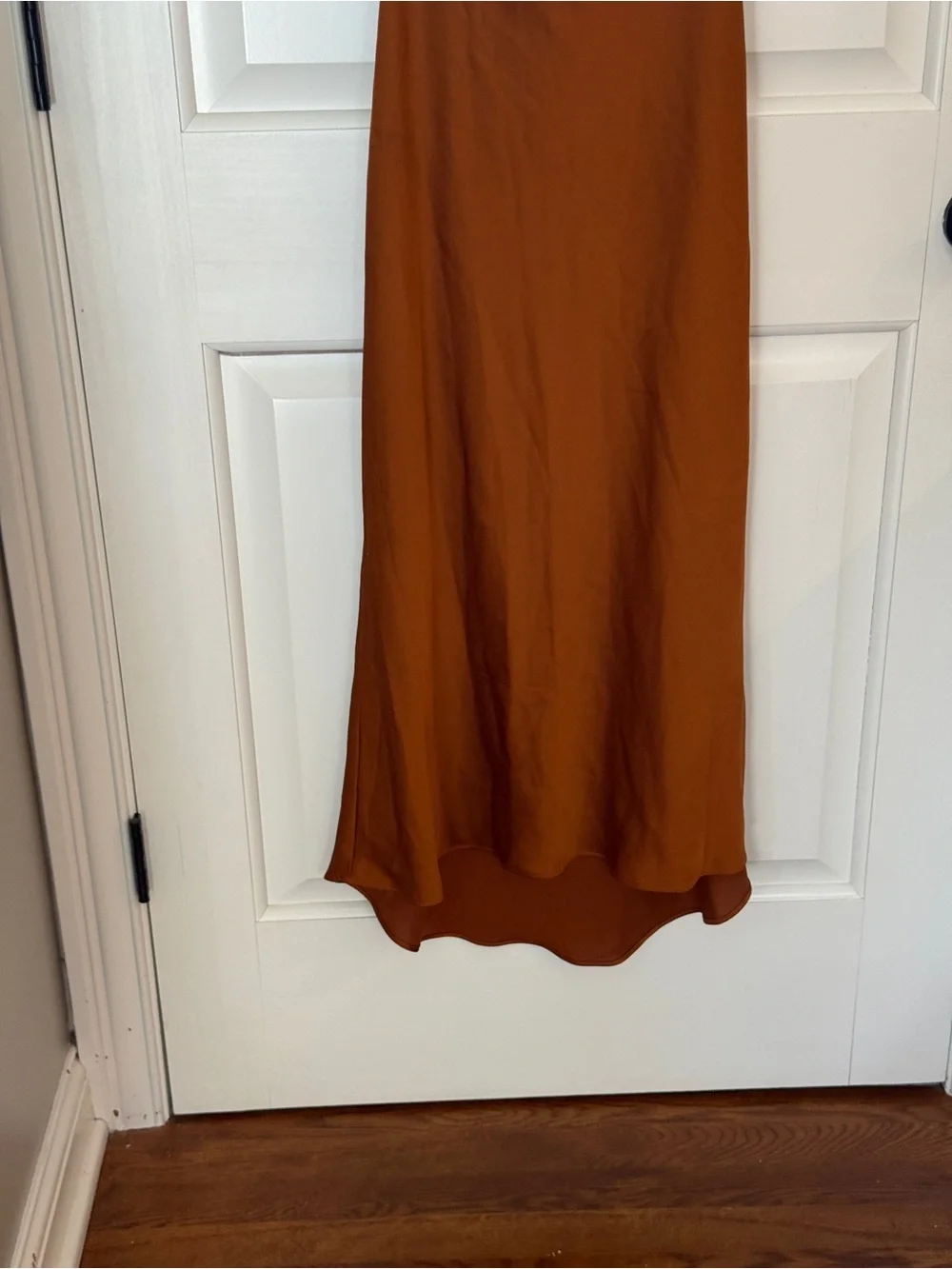 Abercrombie & Fitch Rust Satin Cross Back Maxi Dress Sz L 25967